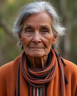 Portrait of Juniper Kinara, Indigenous elder and cultural advisor