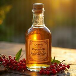Bottle of Native Pepper Oil with pepper berries beside it